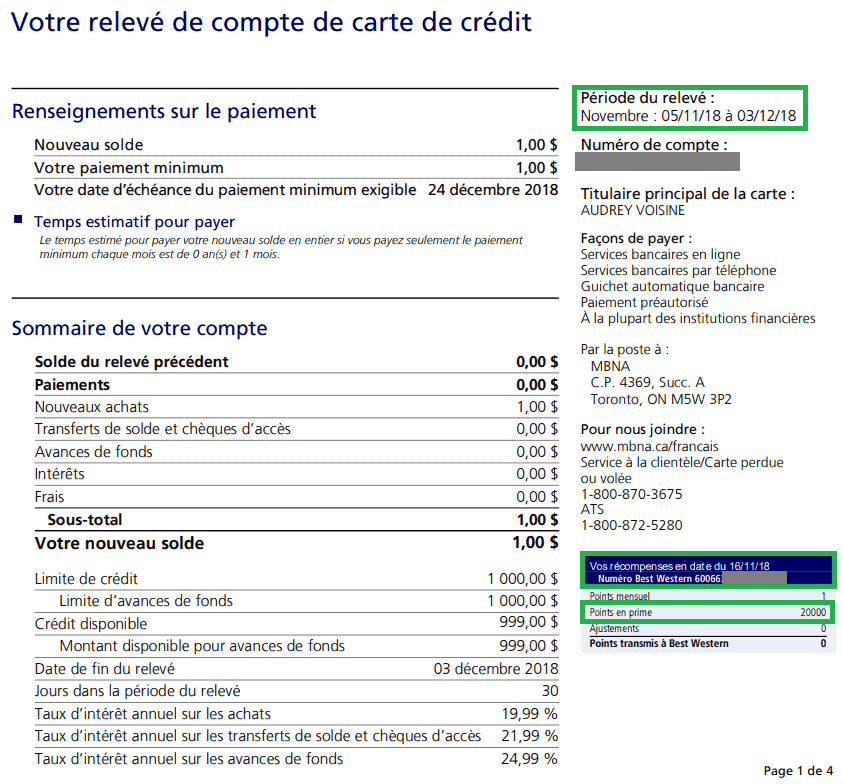 How to Read Your Credit Card Statement - mbna best western releve total