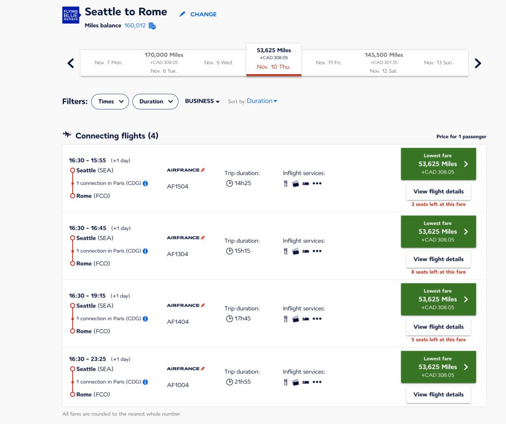 All you need to know about the Air France KLM Flying Blue program - Air France Result Roundtrip En