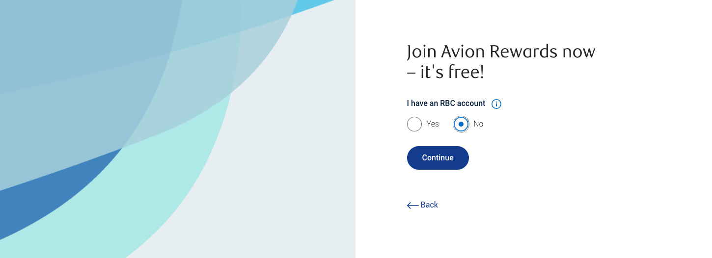Avion Rewards: Accessible to all with Avion Sélect - Avion Select Sign up page
