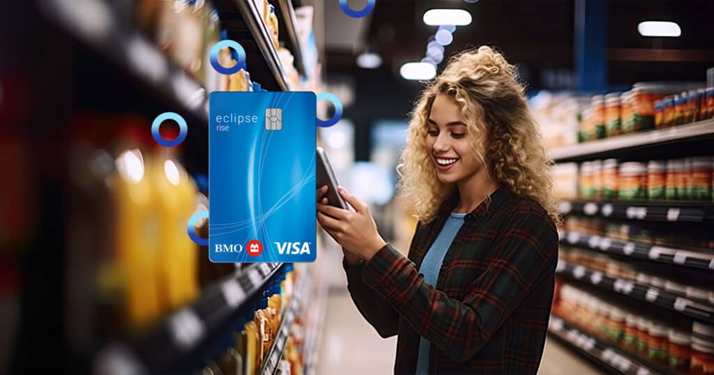 Earn up to 25,000 BMO Rewards points with the BMO eclipse rise Visa* Card (no annual fee) - BMOeclipseRise-2400x1260-epicerie01