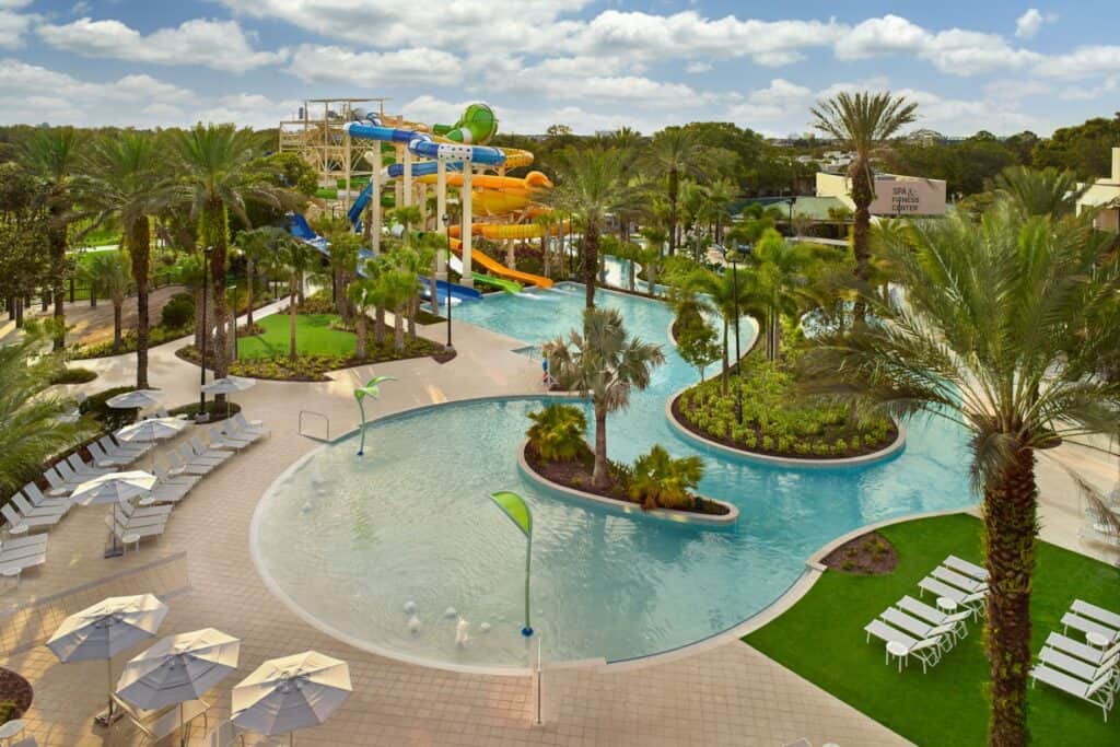 hotel with water slide Marriott Orlando World Center