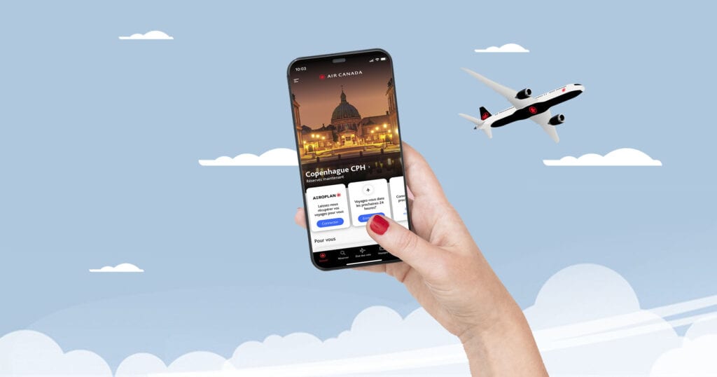 Aéroplan : réserver facilement son voyage avec l’app Air Canada - Aeroplan Reserver voyage Appli 2400x1260