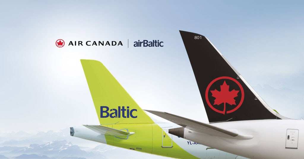 Air Canada Expands Its Partnership With airBaltic With a Codeshare Agreement - AirCanada-airBaltic-2400x1260