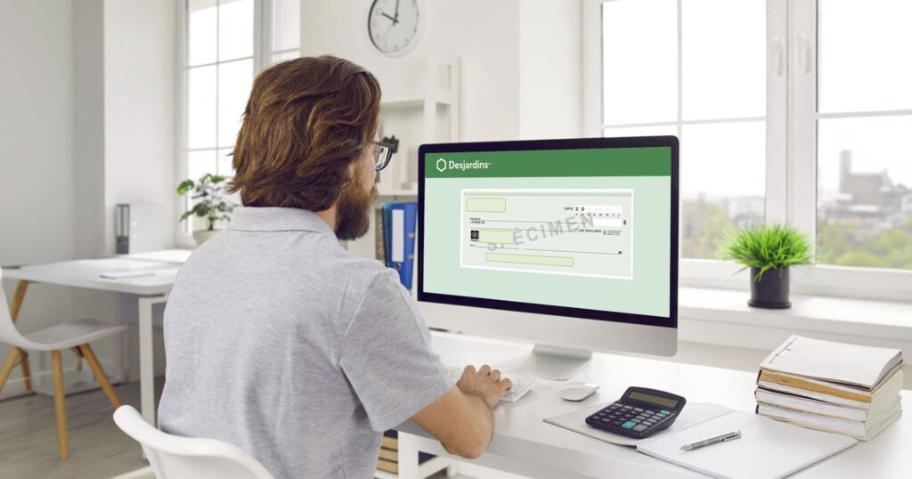 Comment obtenir un spécimen de chèque Desjardins sur AccèsD - Spécimen de chèque