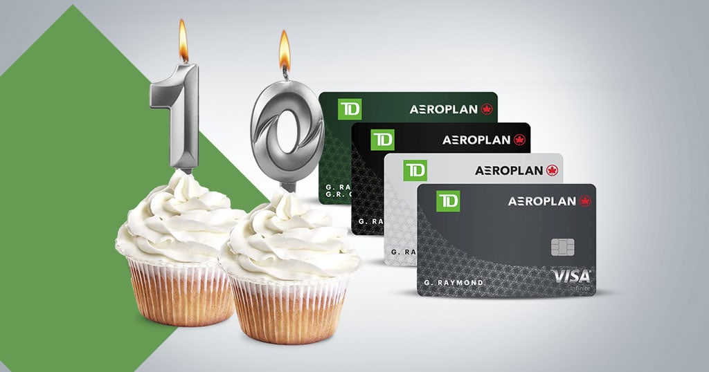 Concours du 10e anniversaire entre TD et Aéroplan : 10 millions de points à gagner! - TD Aeroplan 10an 1024x538
