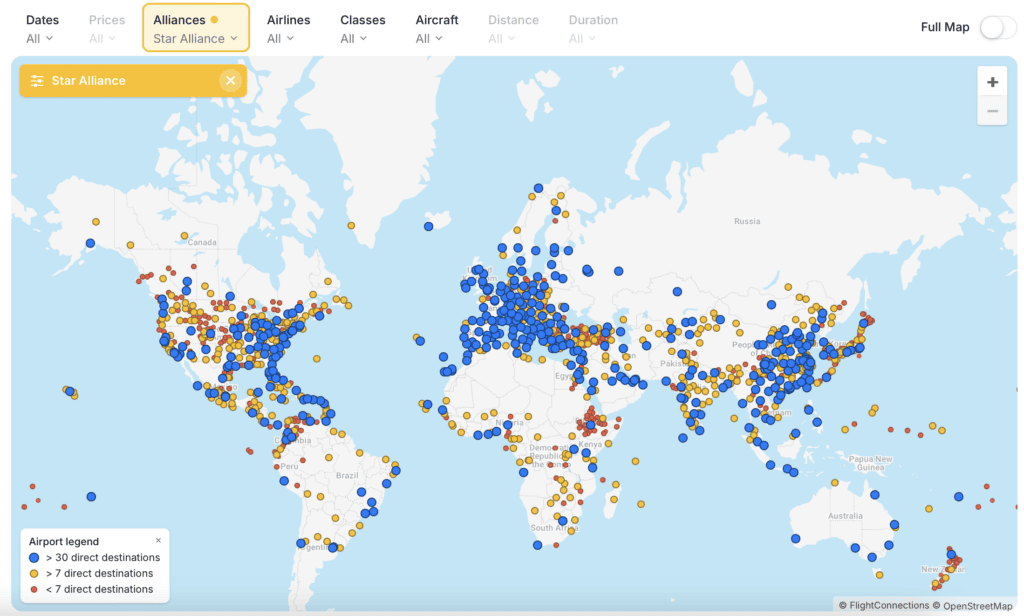 Star Alliance: The Network and Its 25 Member Airlines - Star Alliance network