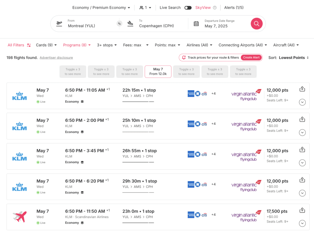 Live search results on Roame