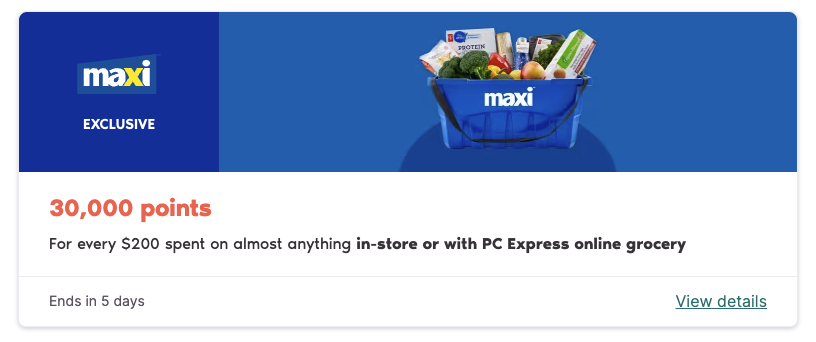 maxi promo pc optimum