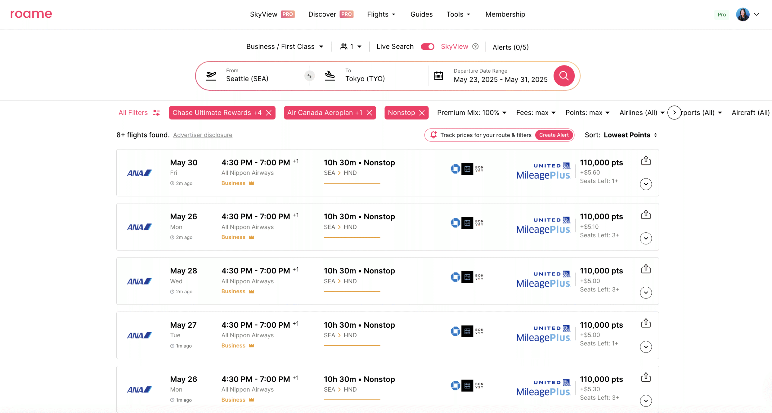 Business Class Sweetspots with Aeroplan from Canada - resultat de recherche sur roame