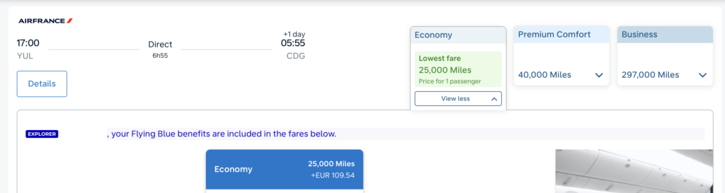 Aline - comparatif flying blue aeroplan vol paris 2