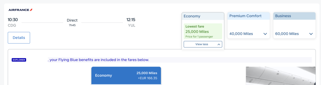 Aline - flying blue europe vers canada