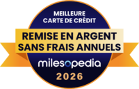 Palmarès Milesopedia 2026 : meilleurs programmes, cartes de crédit et comptes bancaires au Canada - Palmares2026 Meilleure carte de crédit de remise en argent sans frais annuels