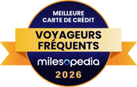 Palmarès Milesopedia 2026 : meilleurs programmes, cartes de crédit et comptes bancaires au Canada - Palmares2026 Meilleure carte de crédit pour les voyageurs fréquentsMeilleure carte de crédit pour les voyageurs fréquents