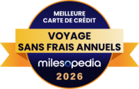 Palmarès Milesopedia 2026 : meilleurs programmes, cartes de crédit et comptes bancaires au Canada - Palmares2026 Meilleure carte de crédit voyage sans frais annuels